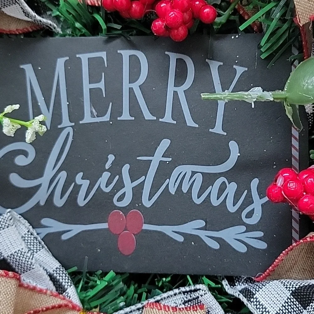 Merry Christmas Door or Wall Wreath